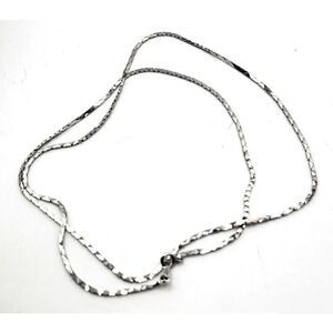 Signed Japan Silver Snake Chain Necklace 30in